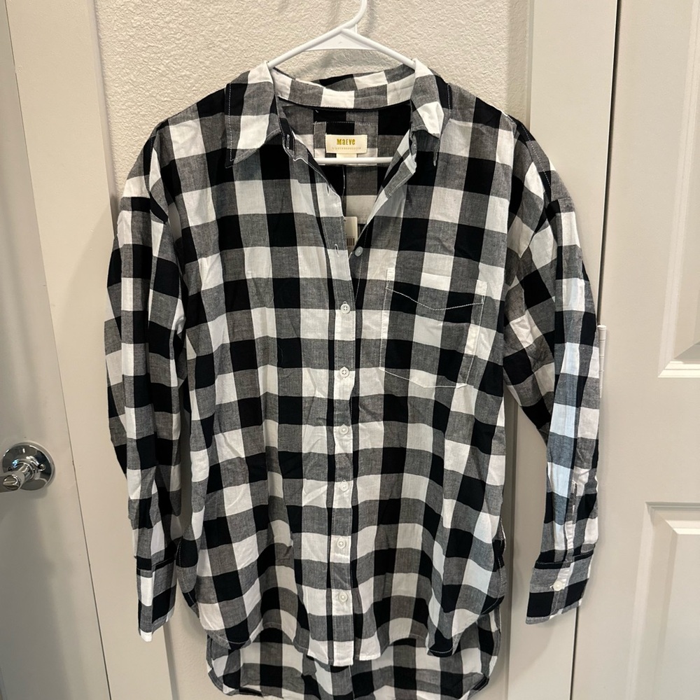 Anthropologie Black and White Button Down Shirt
